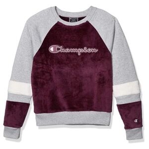 CHAMPION Faux Fur Crewneck Sweater